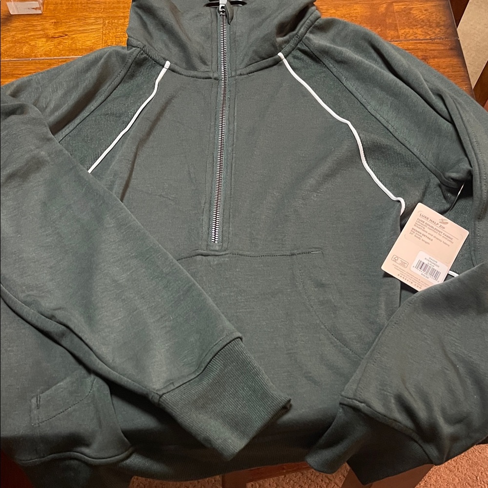 Danskin womens Forest Green 1/2 Zip-Up Sweatshirt